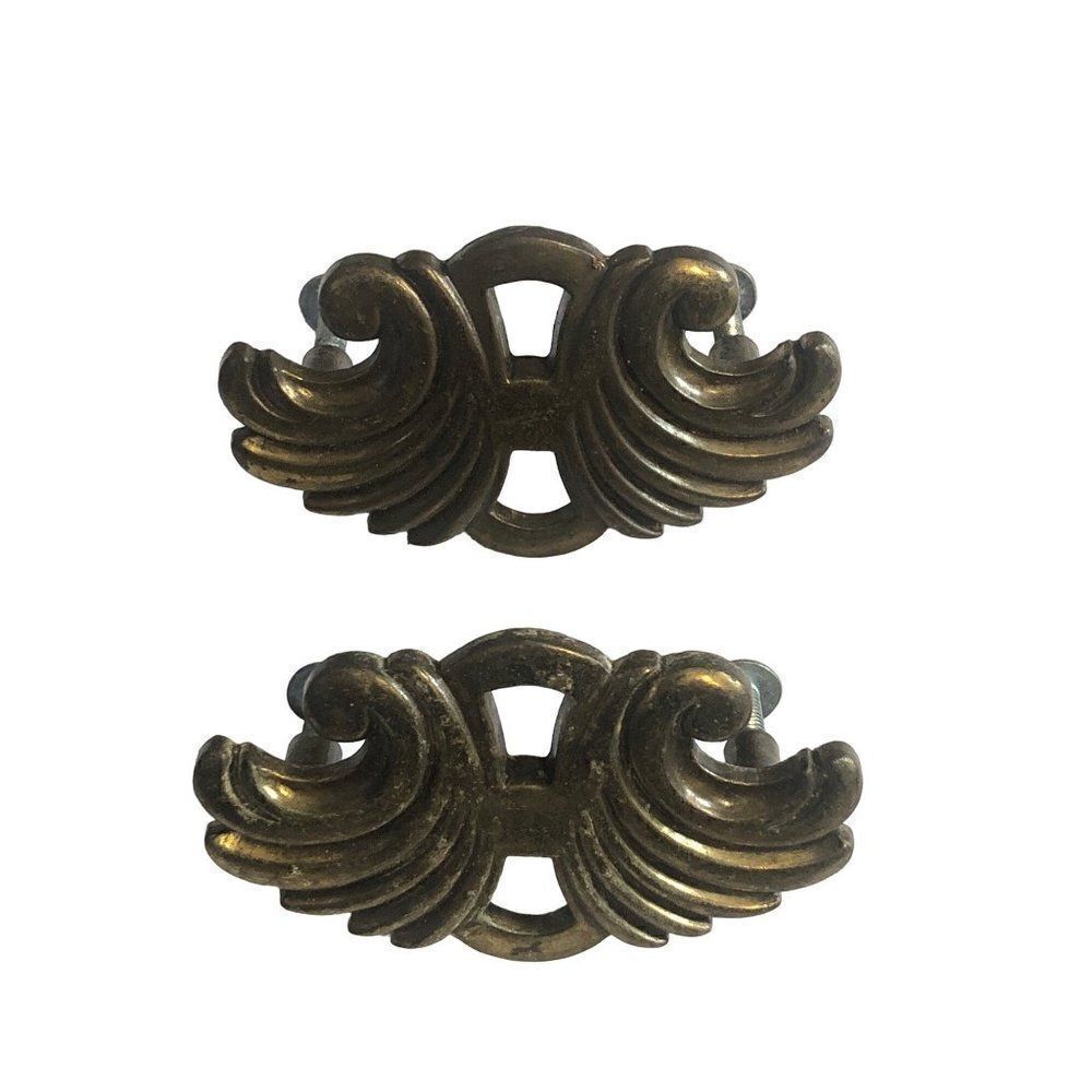 Set of 2 Solid Brass Vintage Decor Cover Plate Hardware
